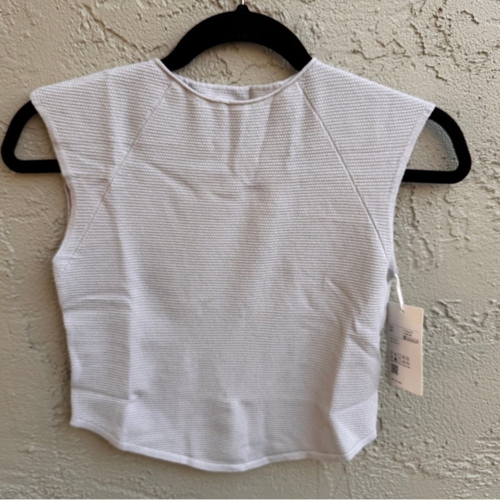HALARA Textured Waffle Knit Gray Crop Top